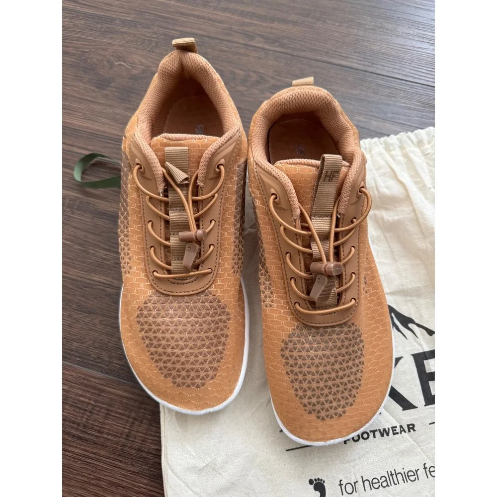 Hike Footwear HF Cloud Barefoot Sneakers Tan Brown Mesh Womens 8-8.5 Mens 6 - Picture 2 of 6